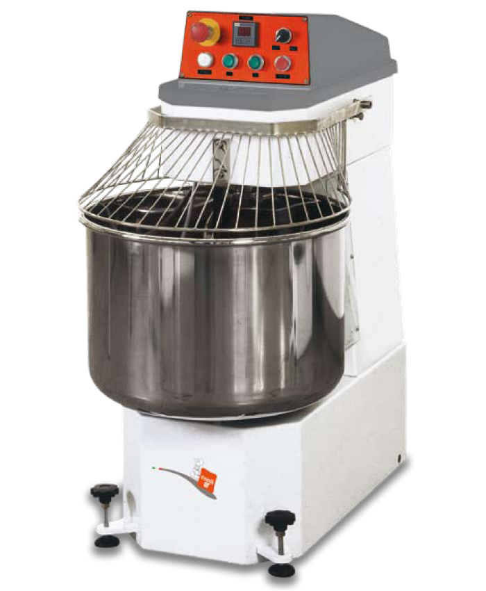 Spiral Mixer can handle 40 kgs (88 lbs) of dough, Two speed motor